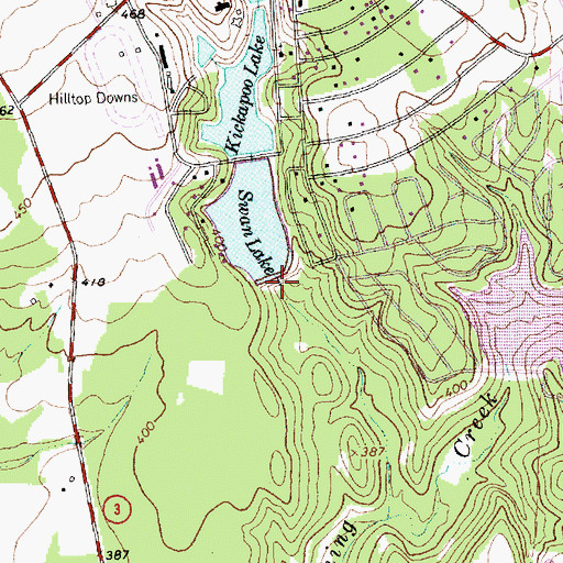 Topographic Map of Swan Lake Dam, TX