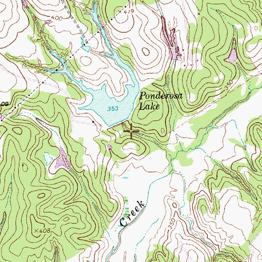 Topographic Map of Frossard Lake Dam, TX