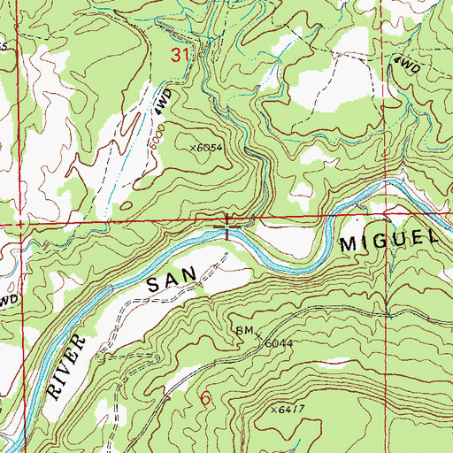 Topographic Map of Big Bucktail Creek, CO