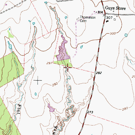 Topographic Map of Taylor Lake Dam, TX