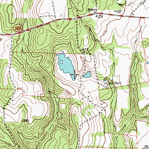 Topographic Map of Moore Lake Dam, TX