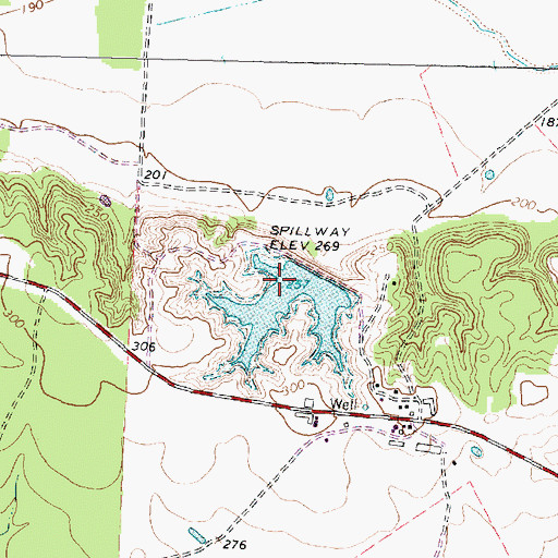 Topographic Map of Rex C Cauble Lake, TX