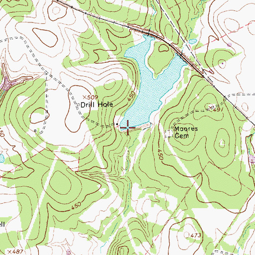 Topographic Map of Rose Lake Dam, TX