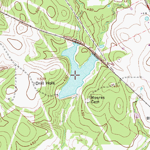 Topographic Map of Rose Lake, TX