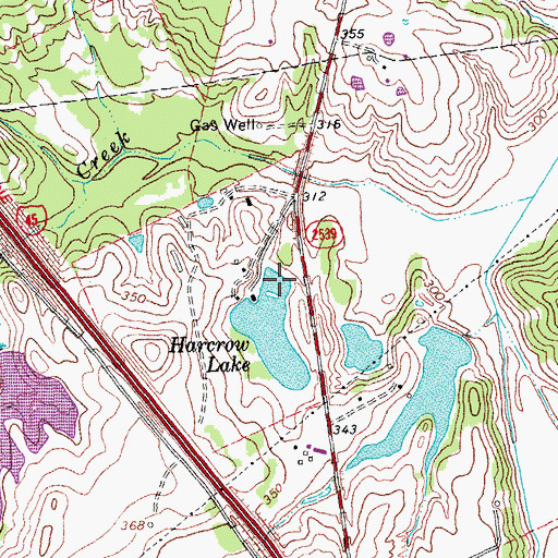 Topographic Map of Harcrow Dam Number 1, TX