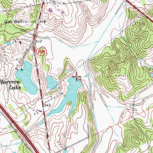 Topographic Map of Harcrow Lake Number 2 Dam, TX