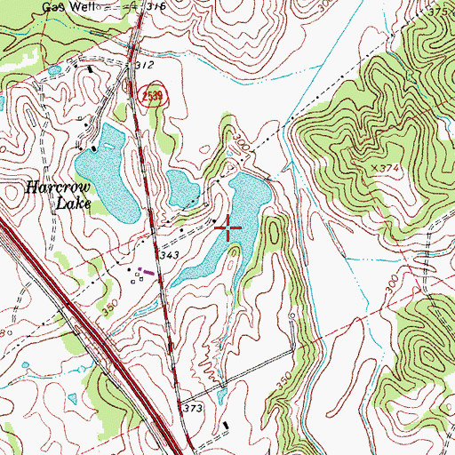 Topographic Map of Harcrow Lake Number 2, TX