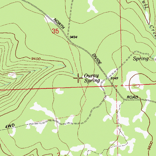 Topographic Map of Ouray Spring, CO