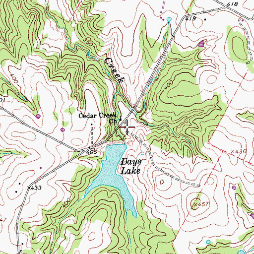 Topographic Map of Whitaker Dam, TX