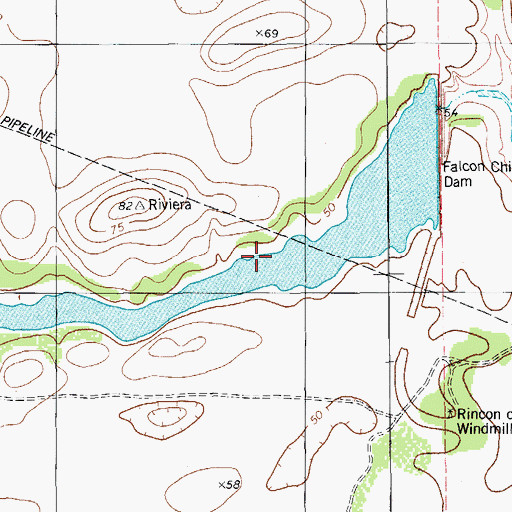 Topographic Map of Reservoir Number 1, TX