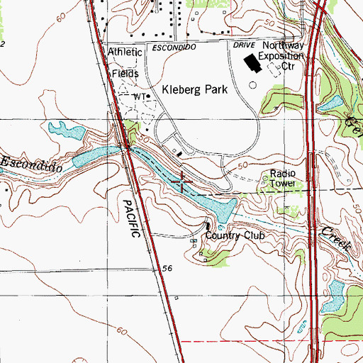 Topographic Map of Dick Kleberg Park Lake, TX
