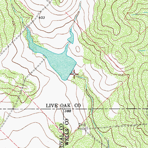 Topographic Map of Lagarto Trib Dam, TX