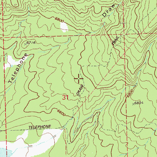 Topographic Map of Telephone Draw Trail, CO