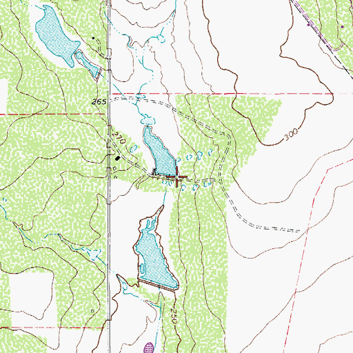 Topographic Map of Taylor Lake Number 2 Dam, TX
