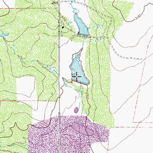 Topographic Map of Taylor Lake Number 3 Dam, TX