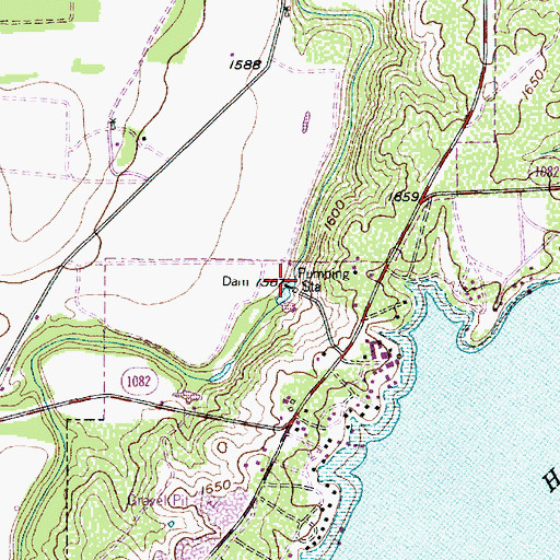 Topographic Map of Clear Fork Brazos River Diversion Dam, TX