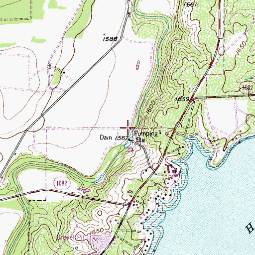 Topographic Map of Clear Fork Diversion Dam, TX