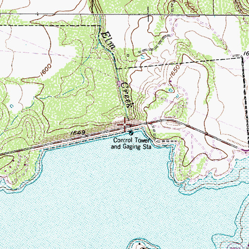 Topographic Map of Fort Phantom Hill Dam, TX