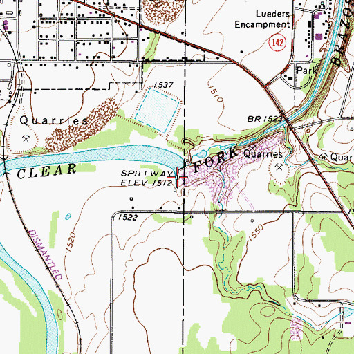Topographic Map of Lake Penick Dam, TX