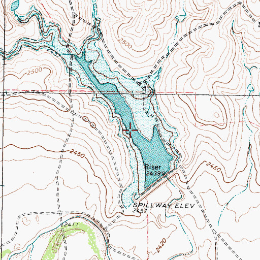 Topographic Map of Soil Conservation Service Site 13 Reservoir, TX