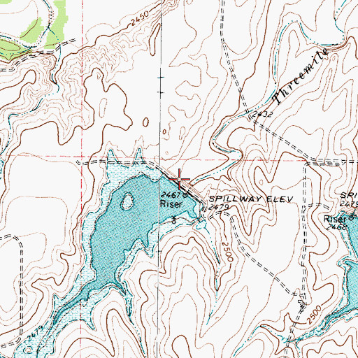 Topographic Map of Soil Conservation Service Site 14dam Dam, TX
