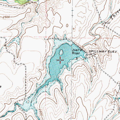 Topographic Map of Soil Conservation Service Site 14 Reservoir, TX