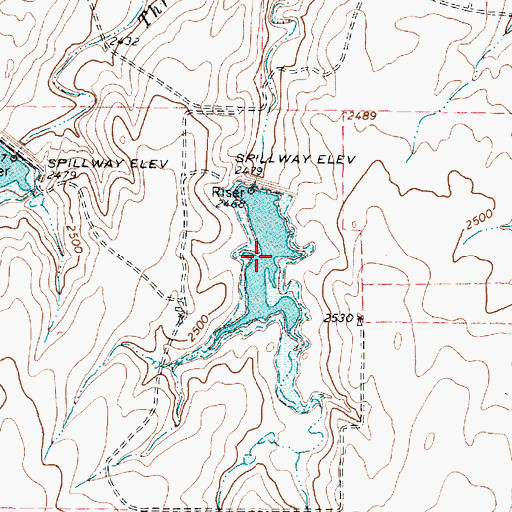 Topographic Map of Soil Conservation Service Site 14a Reservoir, TX