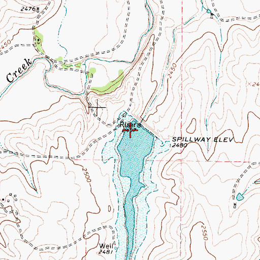 Topographic Map of Soil Conservation Service Site 24 Reservoir, TX