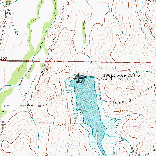 Topographic Map of Soil Conservation Service Site 25 Dam, TX