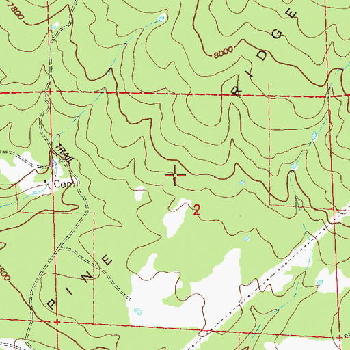 Topographic Map of Pine Ridge, CO