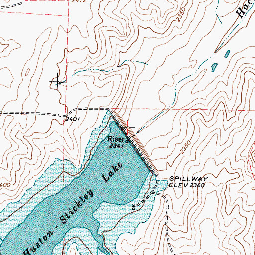 Topographic Map of Soil Conservation Service Site 31 Reservoir, TX