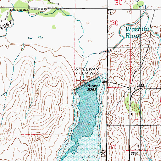 Topographic Map of Soil Conservation Service Site 32 Dam, TX