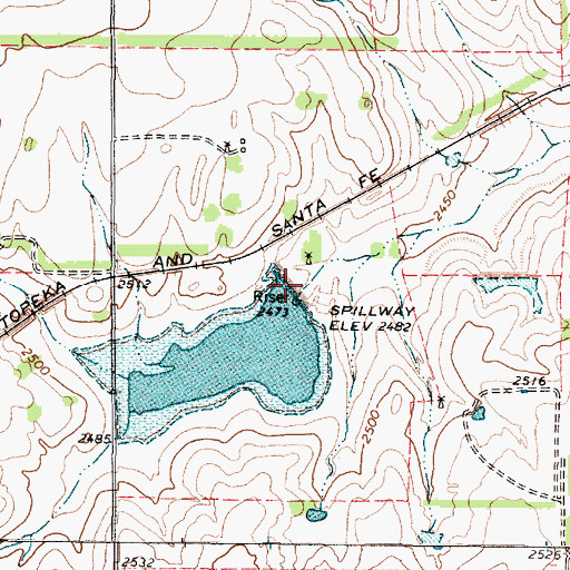 Topographic Map of Soil Conservation Service Site 45 Dam, TX