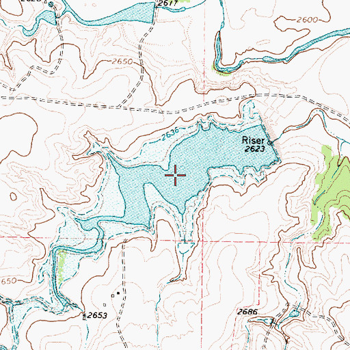 Topographic Map of Soil Conservation Service Site 4 Reservoir, TX