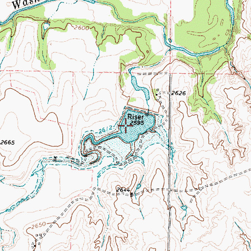 Topographic Map of Soil Conservation Service Site 5 Reservoir, TX