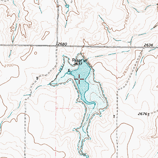 Topographic Map of Soil Conservation Service Site 7 Reservoir, TX
