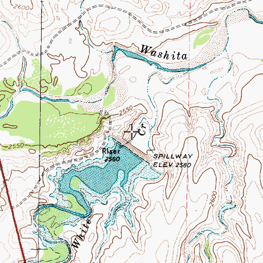 Topographic Map of Soil Conservation Service Site 8 Dam, TX