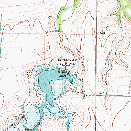 Topographic Map of Soil Conservation Service Site 10 Dam, TX