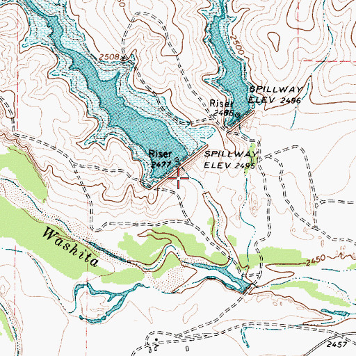 Topographic Map of Soil Conservation Service Site 11 Dam, TX