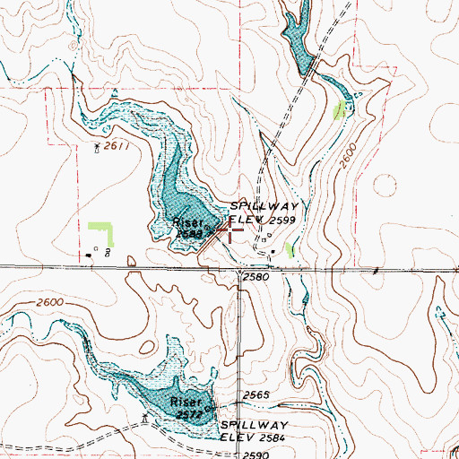 Topographic Map of Soil Conservation Service Site 23a Dam, TX