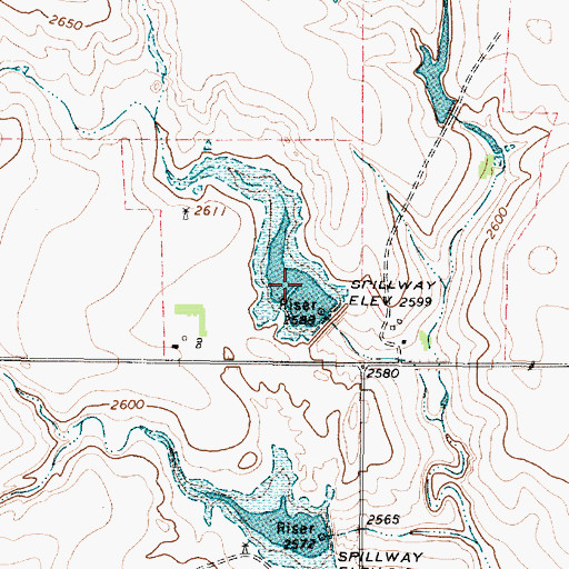 Topographic Map of Soil Conservation Service Site 23a Reservoir, TX