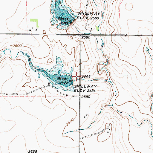 Topographic Map of Soil Conservation Service Site 23b Dam, TX