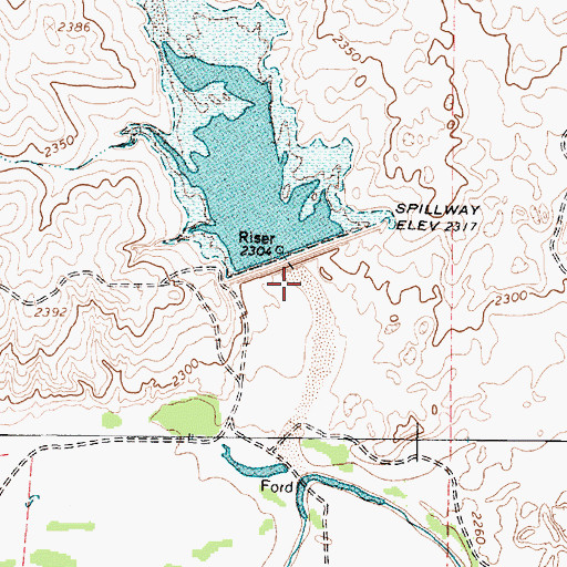 Topographic Map of Soil Conservation Service Site 30 Dam, TX