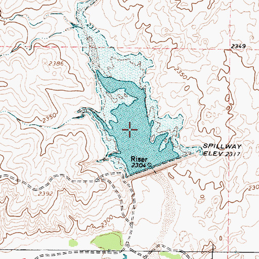 Topographic Map of Soil Conservation Service Site 30 Reservoir, TX
