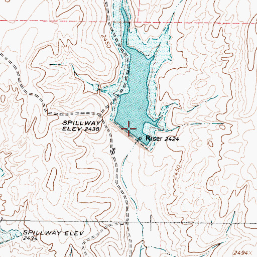 Topographic Map of Soil Conservation Service Site 15a Dam, TX