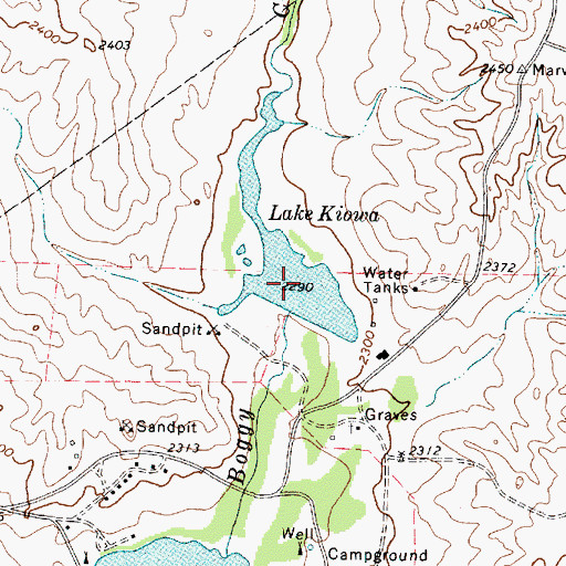 Topographic Map of Lake Kiowa, TX