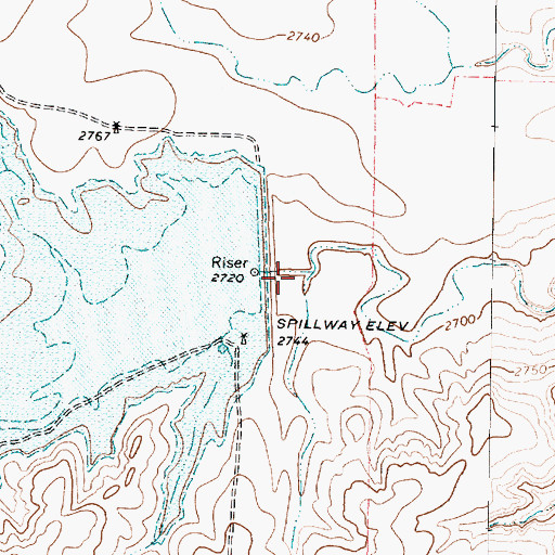 Topographic Map of Soil Conservation Service Site 1 Dam, TX