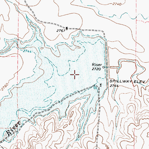 Topographic Map of Soil Conservation Service Site 1 Reservoir, TX