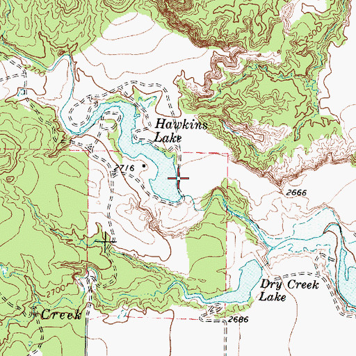Topographic Map of Hawkins Lake Dam, TX