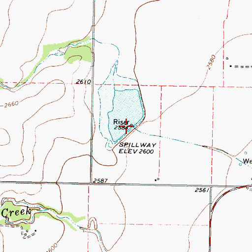 Topographic Map of Soil Conservation Service Site 3 Reservoir, TX